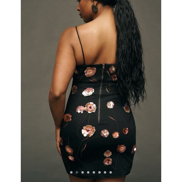 NWT Anthropologie Maeve The Brynne 3D Spaghetti Strap Floral Dress Sz 14 - Picture 3 of 4